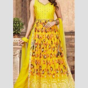 Gorgeous Bright Yellow Floral Palazzo Pant Style Outfit